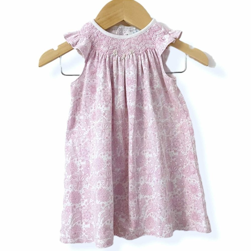 Feather Baby Pima Cotton Smocked Floral Dress